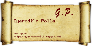 Gyermán Polla névjegykártya